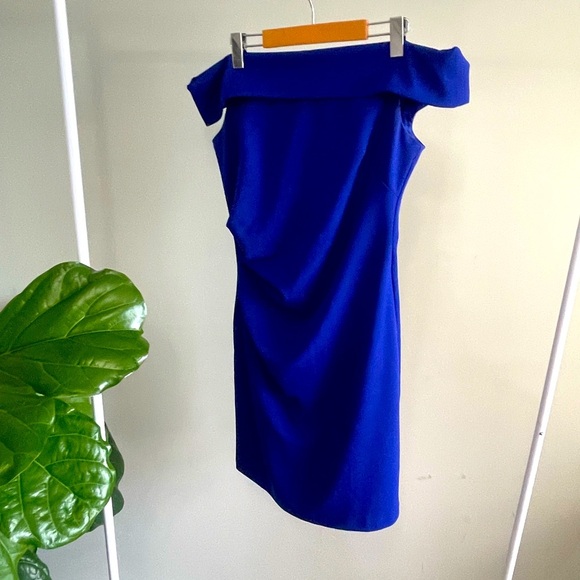 Vince Camuto Cobalt Blue Off shoulder Sleeveless Dress Size 10 - Picture 1 of 4